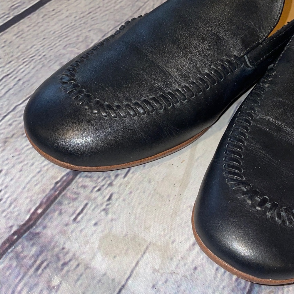 Franco Sarto Black Leather Loafers Sz 9 - Picture 9 of 11